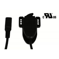 Door operated switch+cable 600mm/straight plug black UL/CSA