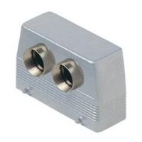 Stekkerhuis frontaal hoog C-Type, 4 nokken, 2xM25, 77.27