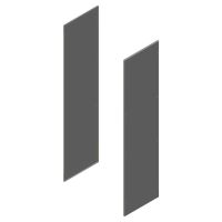 MX set (2st) zijpanelen D.518mm H.1827mm AISI304L