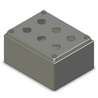 Drukknopkast 190mm 150mm D.100mm 6 gaten