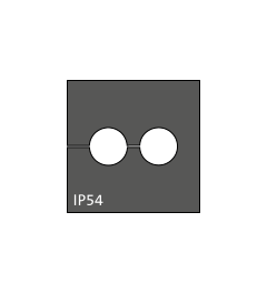 KT 2/ø6 cable grommet, small, 2x6mm, black