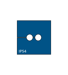 KT-BL 2/ø4 kabel tule, klein, 2x4mm, blauw