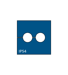 KT-BL 2/ø6 kabel tule, klein, 2x6mm, blauw