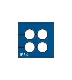 KT-BL 4/ø6 kabel tule, klein, 4x6mm, blauw