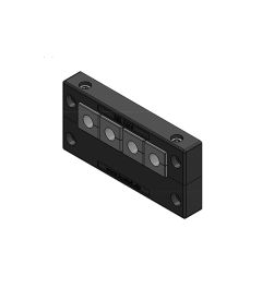 KEL 16/4 kabelinvoerframe, 2d, 1 rij, RVS, zwart