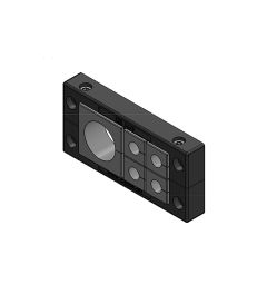 KEL 16/5 kabelinvoerframe, 2d, 2xrij, RVS, zwart