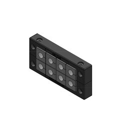 KEL 16/8 kabelinvoerframe, 2d, 2xrij, RVS, zwart