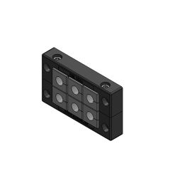 KEL 10/6 kabelinvoerframe, 2d, 2xrij, RVS, zwart