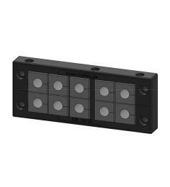 KEL 24/10 kabelinvoerframe, 2d, 2xrij, RVS, zwart