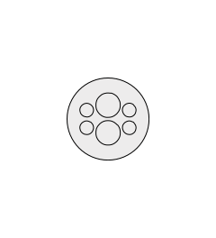 KEL-DP 25/6 A cable entry plate, plug, wall 1.5-2.5mm, gray