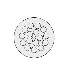 KEL-DP 40/17 A cable entry plate, plug, wall 1.5-2.5mm, gray