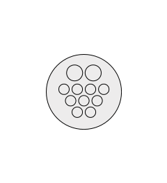 KEL-DP 32/11 A cable entry plate, plug, wall 1.5-2.5mm, gray