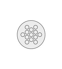 KEL-DP 32/13 A cable entry plate, plug, wall 1.5-2.5mm, gray