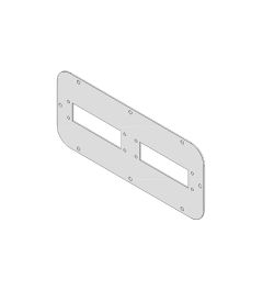 FP-AE 339/149-2 RAL 7035 Kabel flensplaat, 2x uitsp.36x112mm