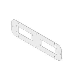 FP-AE-16 330/90 RAL 7035 Kabel flensplaat, 2x uitsp. 36x86mm