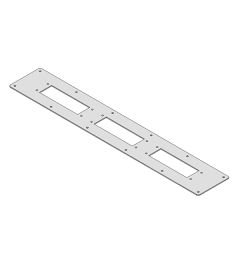 FP-BG 555x92-3 RAL 7035 Kabel flensplaat, 3x uitsp. 36x112mm