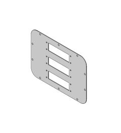 FP-AX 301x221 (3 uitsparing) Kabel flensplaat