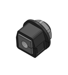 KVT 20 wartel 2 delen M20, met moer, zwart