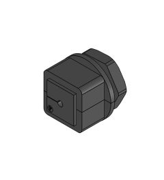 KVT 25 wartel 2 delen M25, met moer, zwart