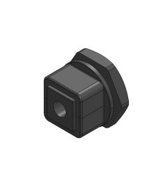 KVT 32 wartel 2 delen M32, met moer, zwart