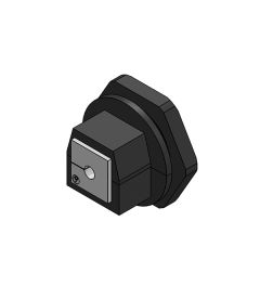 KVT 40 wartel 2 delen M40, met moer, zwart