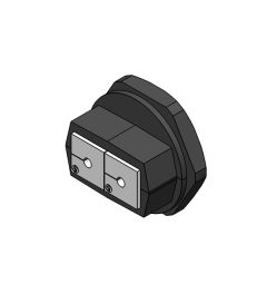 KVT 50-2 wartel 2 delen M50, met moer, zwart