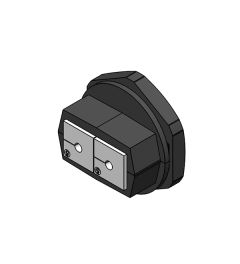 KVT 50-2+SUB-D25 wartel 2 delen M50, met moer SUB-D25, zwart