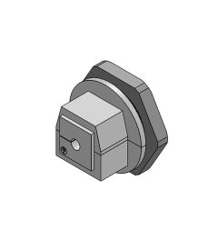 KVT 40 wartel  2 delen M40, met moer, grijs