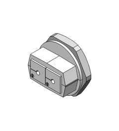 KVT 50-2 wartel 2 delen M50, met moer, grijs