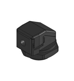 KVT 32-W90 90° wartel 2 delen M32, met moer, zwart