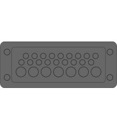 KEL-DPR 24/25 zwart kabelinvoerplaat