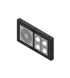 KEL183/5 kabelinvoerframe, 2d, kabels ≤ ø75mm, RVS, zwart