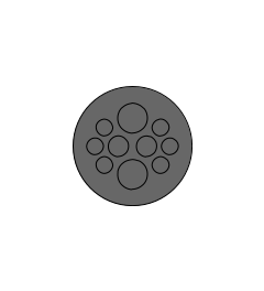 KEL-DP 32/10 A cable entry plate, plug, wall 1.5-2.5mm,black