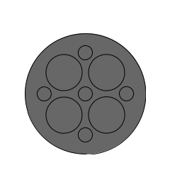 KEL-DP 50/9 B cable entry plate, plug, wall 2.8-4mm, black