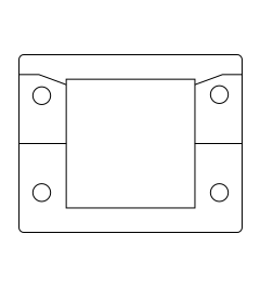 KEL-U B1 CR cable entry frame, 2p, -/1, black