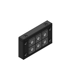 KEL-U 10/6 kabelinvoerframe, 2d, 6/-, RVS, zwart