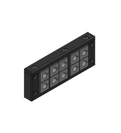 KEL-U 24/10 kabelinvoerframe, 2d, 10/-, RVS, zwart