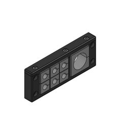 KEL-U 24/7 kabelinvoerframe, 2d, 6/1, RVS, zwart