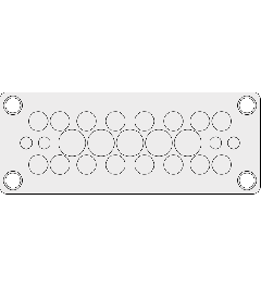 KEL-DPZ-FL21-25 kabelinvoerplaat, schroefbevestiging, grijs