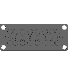 KEL-DPZ-FL21-25 kabelinvoerplaat, schroefbevestiging, zwart