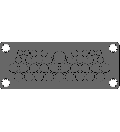 KEL-DPZ-FL21-36 kabelinvoerplaat, schroefbevestiging, zwart