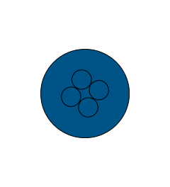 KEL-DPZ-HD 32/4-2 CR (S)VOC kabelinv. rond hygiënisch, blauw