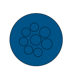 KEL-DPZ-HD 50/8 kabelinvoer rond hygiënisch, blauw