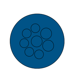 KEL-DPZ-HD 50/8 CR (S)VOC kabelinvoer rond hygiënisch, blauw