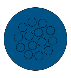 KEL-DPZ-HD 63/14 CR kabelinvoer rond hygiënisch, blauw
