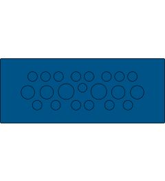 KEL-DPU-HD 24/21 kabelinvoerplaat, bus/klik, blauw