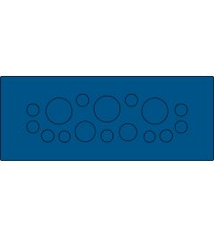 KEL-DPU-HD 24/16-1 kabelinvoerplaat, bus/klik, blauw