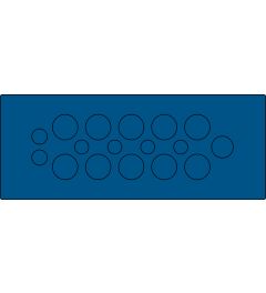 KEL-DPU-HD 24/17 kabelinvoerplaat, bus/klik, blauw