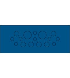 KEL-DPU-HD 24/16 kabelinvoerplaat, bus/klik, blauw