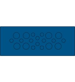 KEL-DPU-HD 24/20 kabelinvoerplaat, bus/klik, blauw